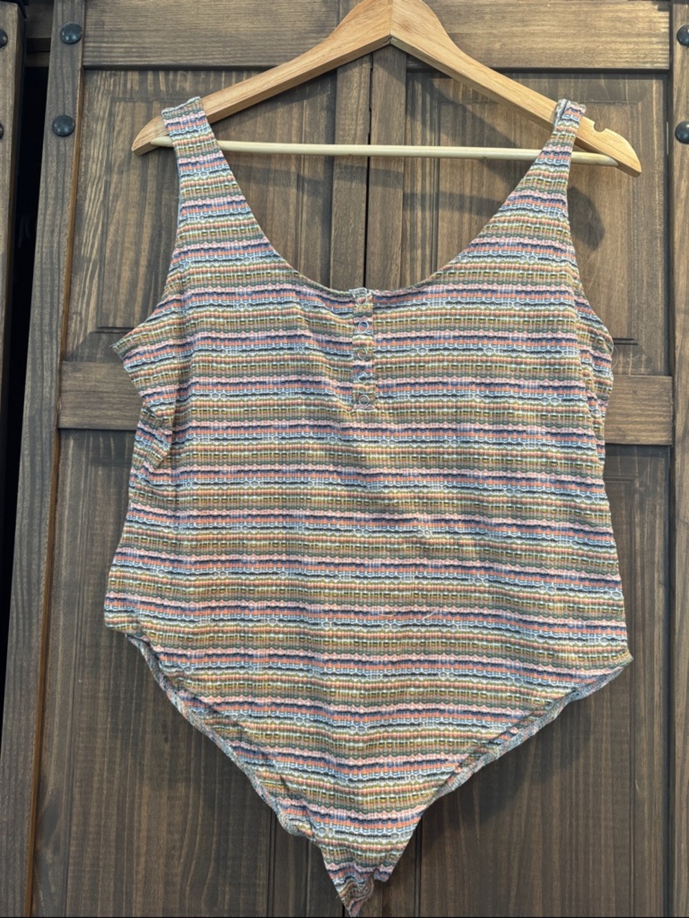 Wild Fable  Multicolor Striped Ribbed Bodysuit